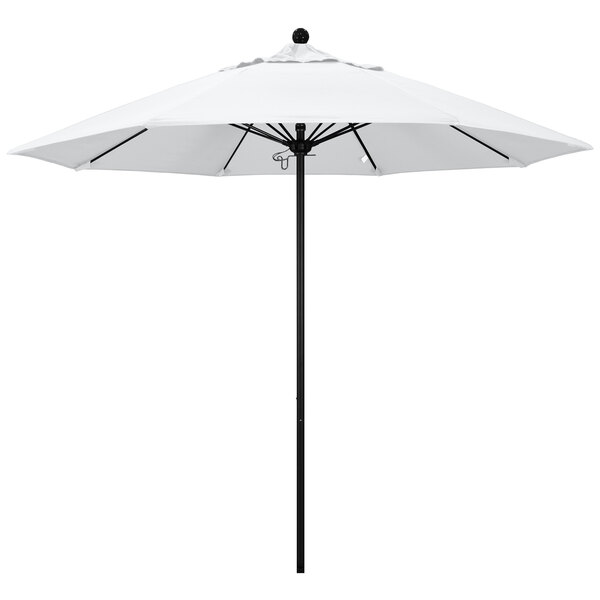 a close up of a white umbrella