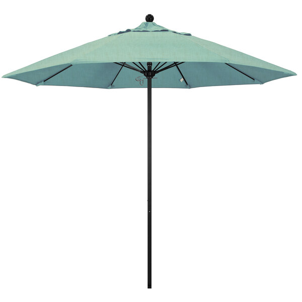 a close-up of a blue umbrella