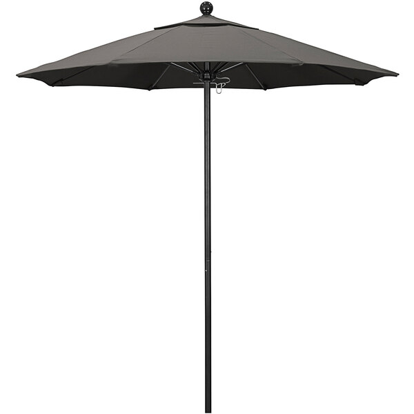 a black umbrella with a white background