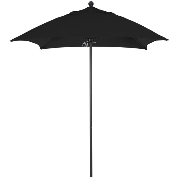 a black umbrella with a white background
