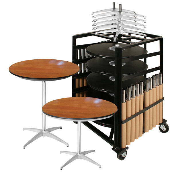a table with a metal base