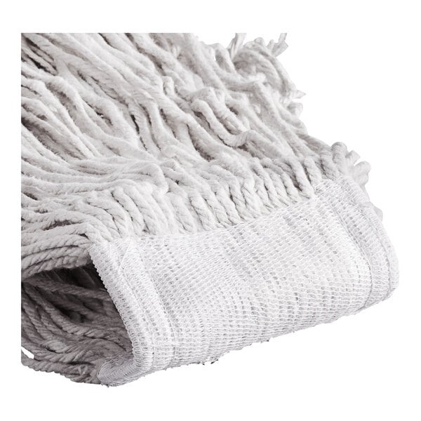 A white Carlisle wet mop head with a 5" headband.