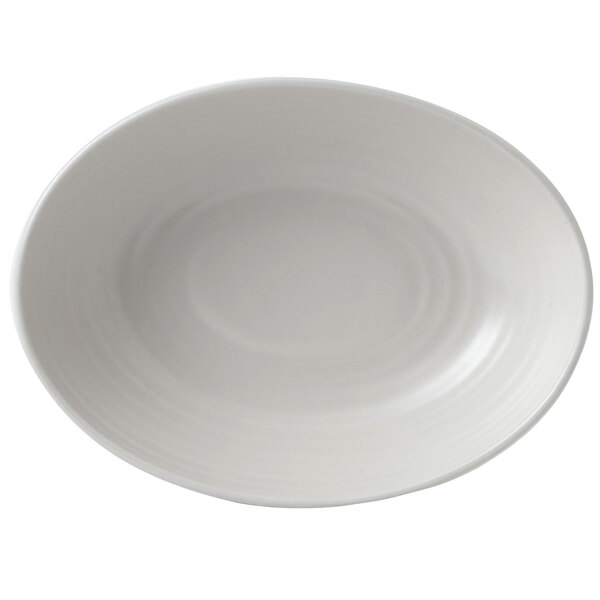 A Dudson Evo matte pearl stoneware bowl in white.
