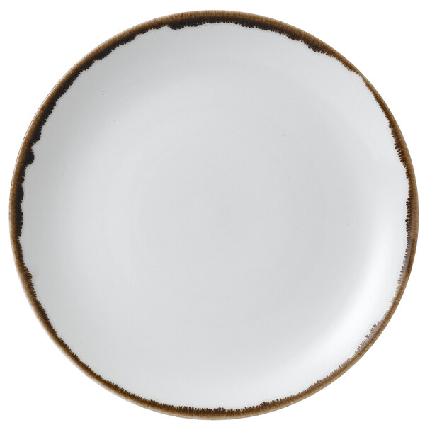 a white plate with a white circle