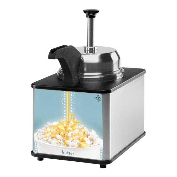 A Server Supreme Butter Warmer with a picture of popcorn.