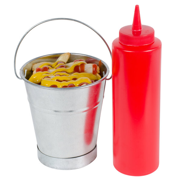 8 oz. Red Squeeze Bottle 6/Pack