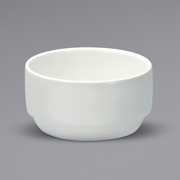 a close up of a white bowl