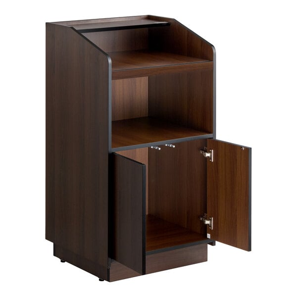 Lancaster Table & Seating 46" Walnut Host Station / Host Podium