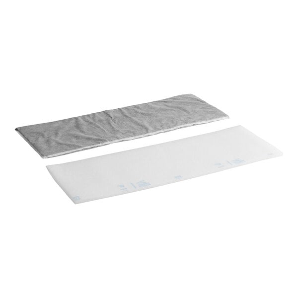 A white rectangular fiber media filter with gray accents.