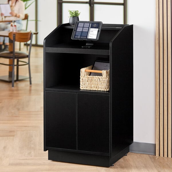Lancaster Table & Seating 46" Black Host Station / Host Podium