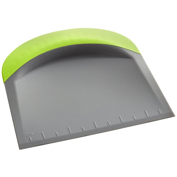 Gray Plastic Dough Scraper w/ Silicone Handle (4 1/2 x 4 1/4)