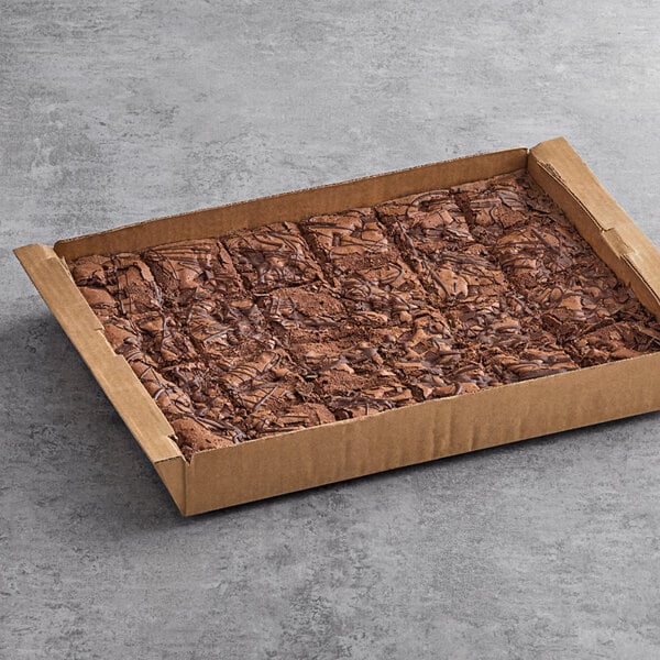 A box of David's Cookies Double Fudge Chunk Brownies on a table.
