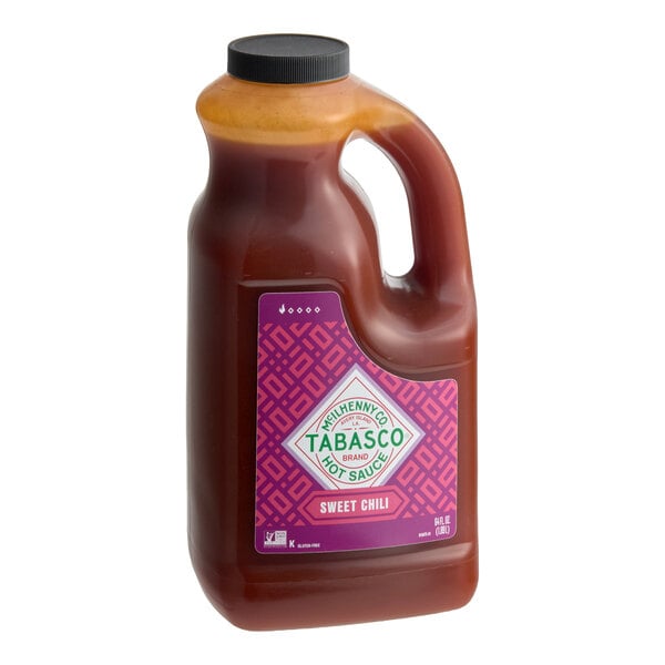 A large 64 fl. oz. jug of Tabasco Sweet Chili Hot Sauce.