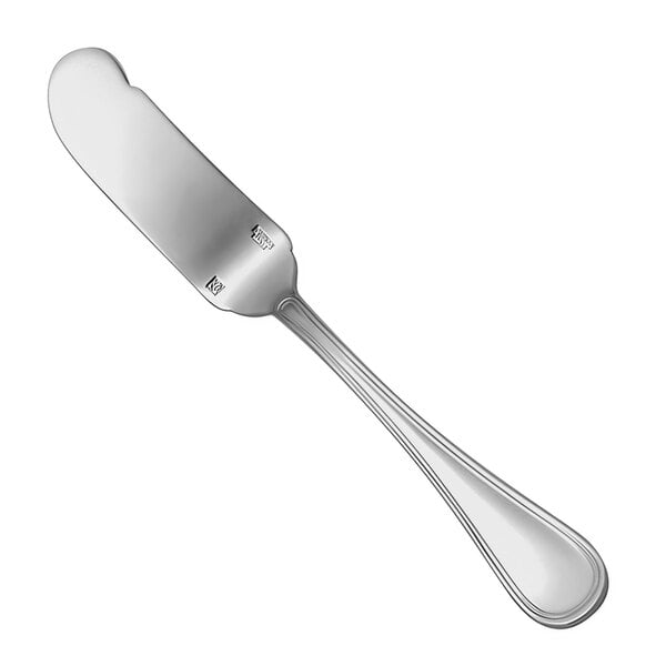 A silver Sant'Andrea Bellini butter spreader with a handle.