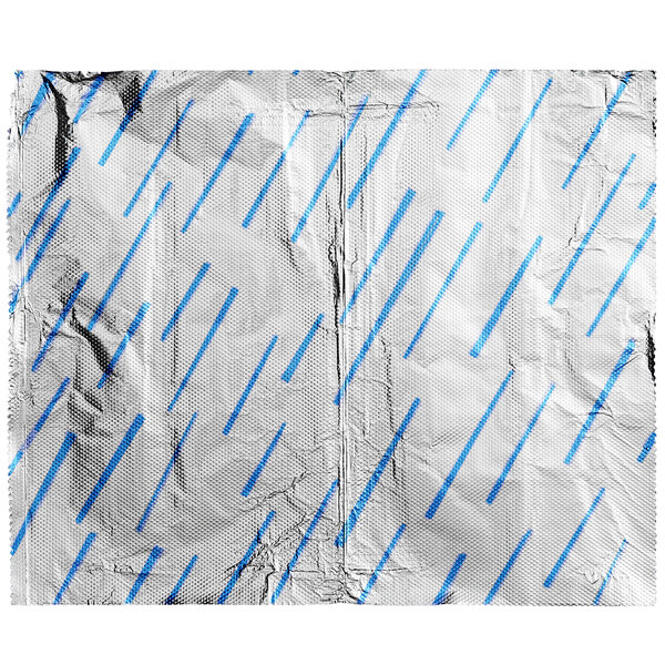 Interfolded blue and white striped foil sheets in a white box.