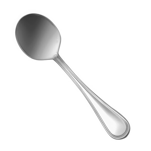 A Sant'Andrea Bellini stainless steel soup spoon with a silver handle.