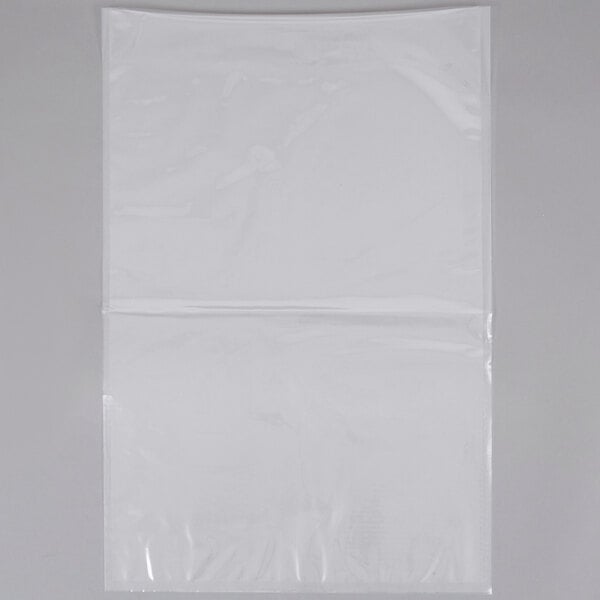 A clear plastic bag with a crease.