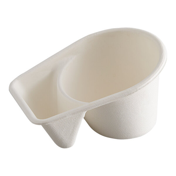 A white Eco-Products WorldView 2-compartment take-out container.
