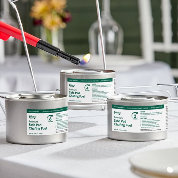 Choice 6 Hour Wick Chafing Dish Fuel with Safe Pad - 24/Case