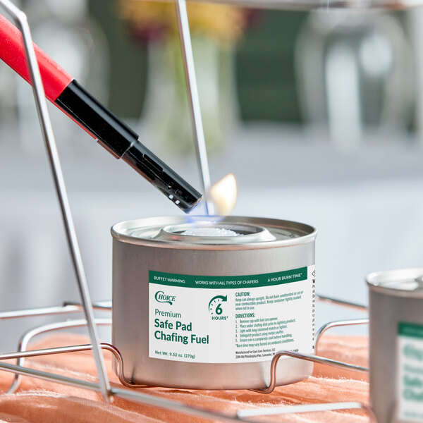 Choice 6 Hour Wick Chafing Dish Fuel with Safe Pad - 24/Case