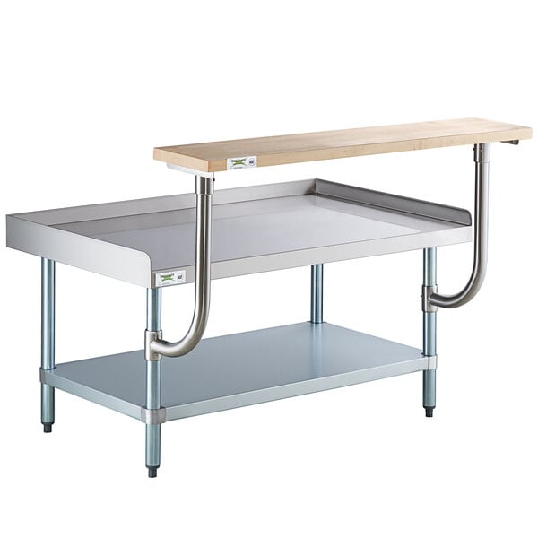 Regency 30 x 15 18-Gauge 304 Stainless Steel Equipment Filler Table with  Backsplash and Galvanized Undershelf