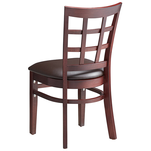 Lancaster Table & Seating Mahogany Finish Wood Window Back Chair with ...
