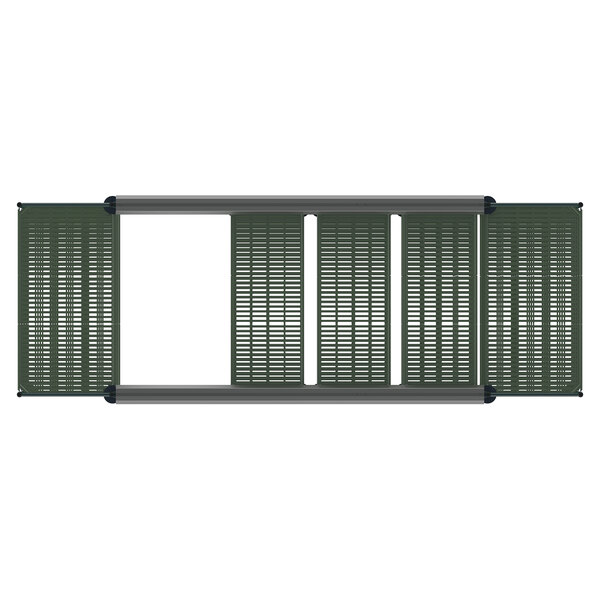 A green and gray metal Metro Top-Track kit with metal panels.