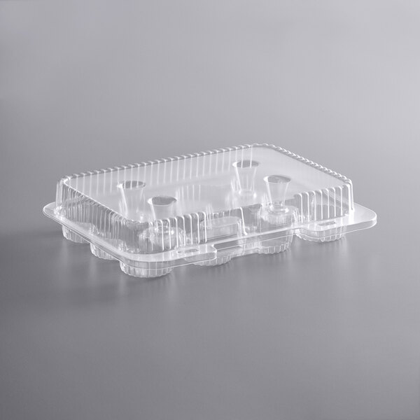 Baker's Mark 12-Compartment Clear OPS Hinged Mini Cupcake