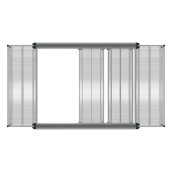 A Metro chrome rectangular top track with white background.