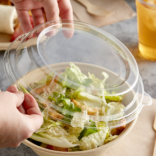 Clear High Dome Lid for 24, 32, 48 oz. Round Pulp Bowls
