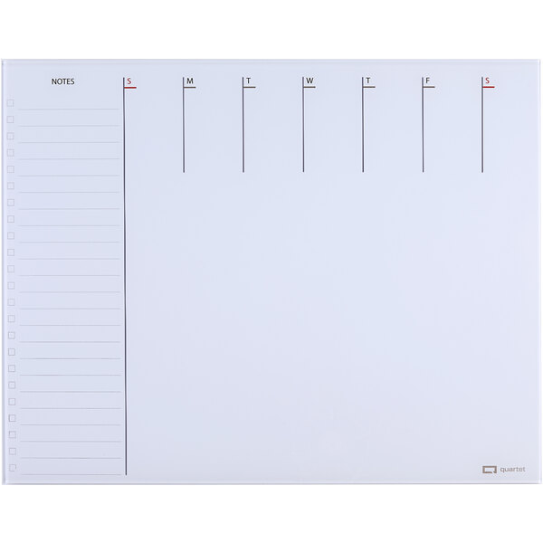 A white sheet of paper with black lines forming a weekly planner grid.