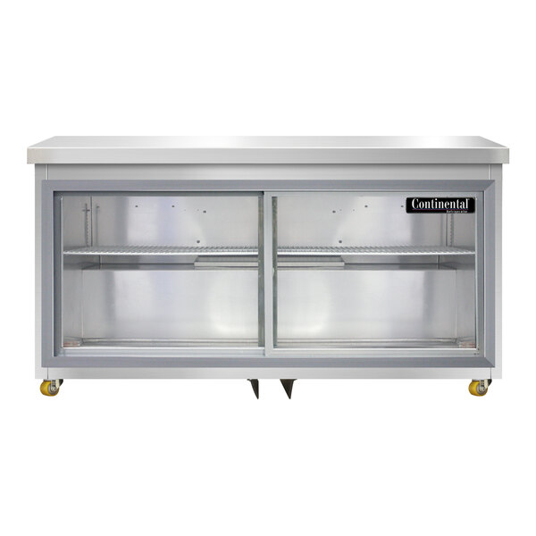 Continental Refrigerator SW60NSGD-U 60" Low Profile Front Breathing Undercounter Refrigerator with Sliding Glass Doors