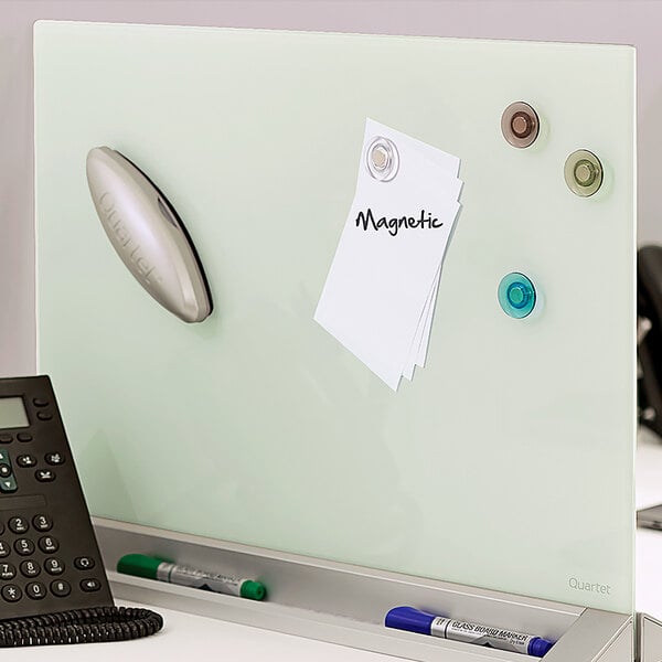Quartet Gdp1723w 23 X 17 White Frameless Magnetic Glass Dry Erase Desktop Board