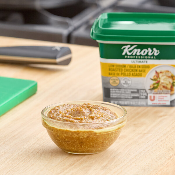 Knorr 1 lb. Ultimate Low Sodium Chicken Bouillon Base - 6/Case