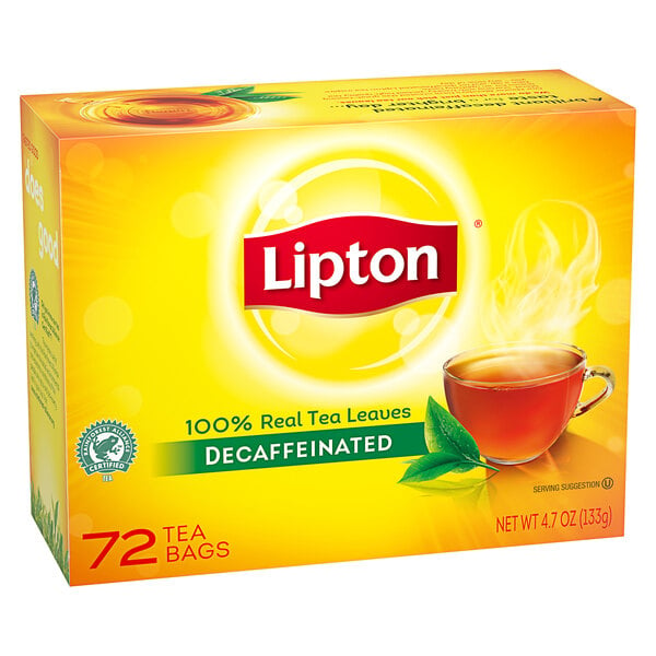 Lipton Decaffeinated Black Tea Bags - 72/Box