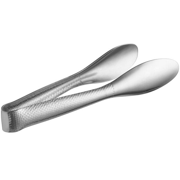 American Metalcraft stainless steel tongs with a hammered finish.