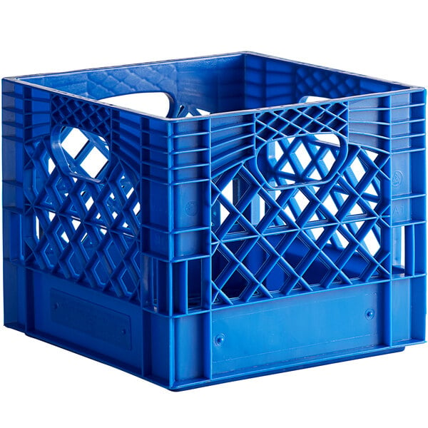 Blue 16 Qt. Customizable Square Milk Crate 13" x 13" x 11"