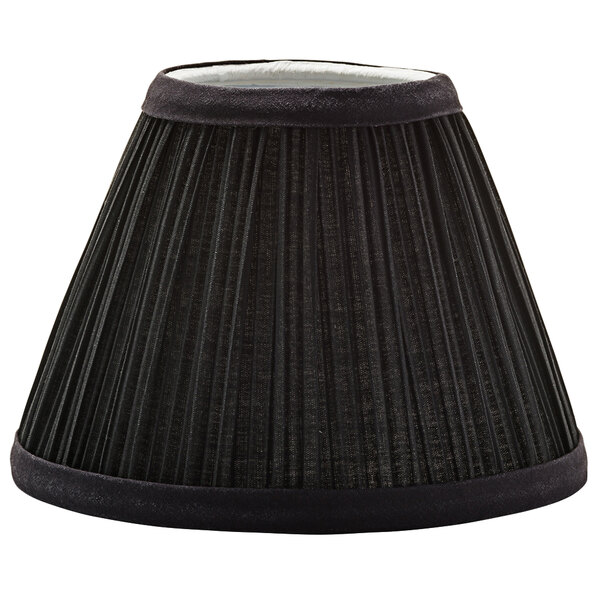 A Hollowick black fabric lamp shade with pleated pleats.