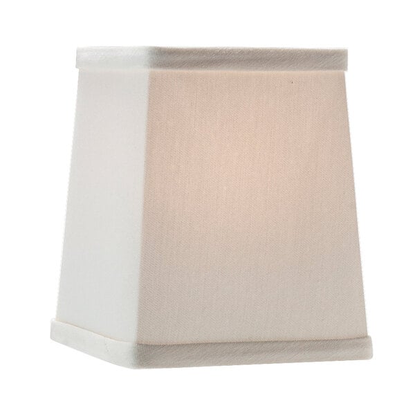 A white square lamp shade for a Hollowick lamp.