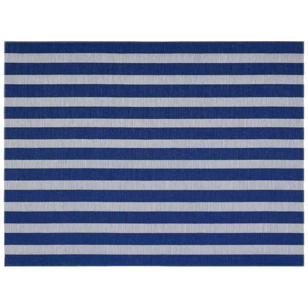 a blue and white striped fabric