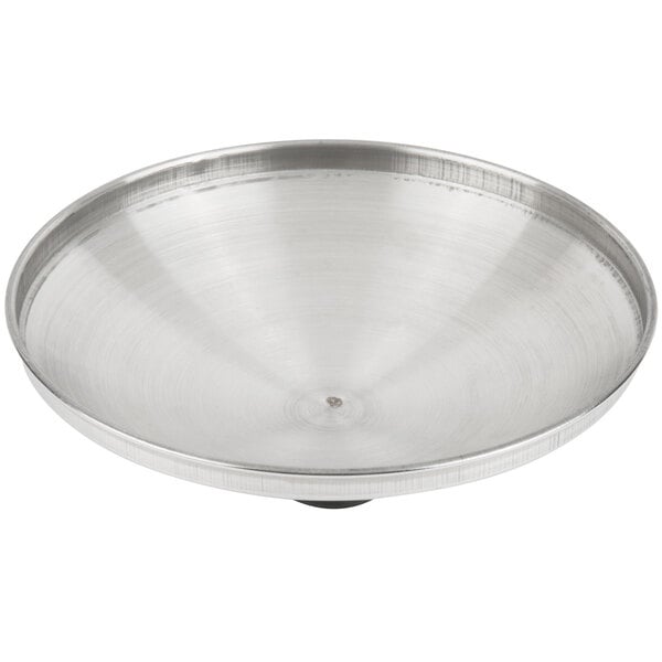 A silver round stainless steel cover.