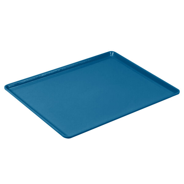 A blue rectangular Cambro dietary tray.