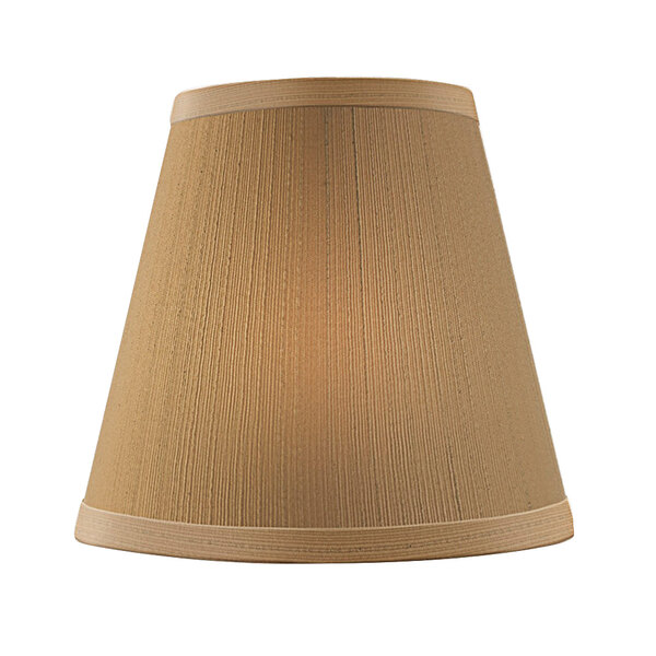 A close-up of a light brown Hollowick Empire Sandstone candlestick shade.
