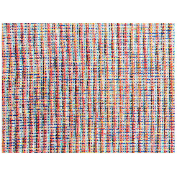 A close-up of a colorful twill woven vinyl placemat with a sprinkles pattern.