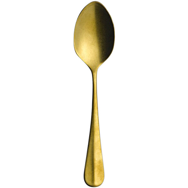 A Sola MB255 Vintage Gold stainless steel serving spoon with a long handle.