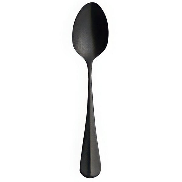 A black Sola Baguette vintage stainless steel teaspoon with a long handle.