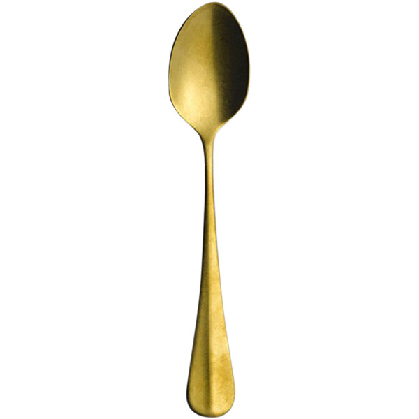 A gold Sola Baguette spoon with a long handle.