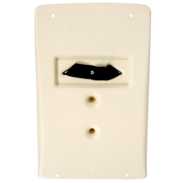 a close-up of a white wall outlet