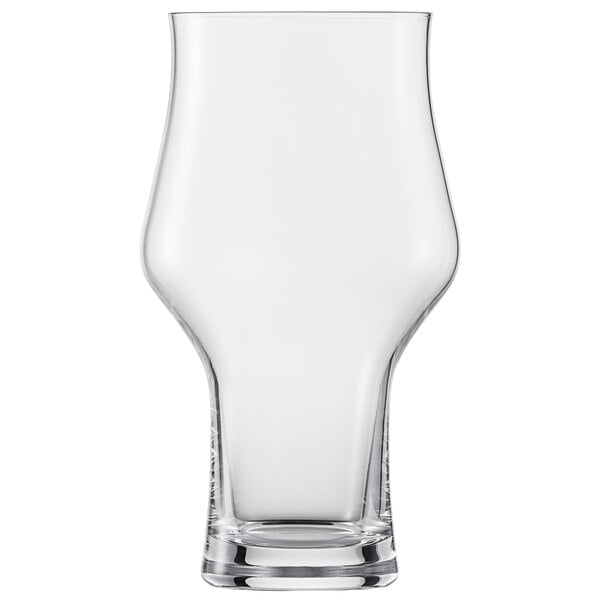 A Schott Zwiesel clear Stout Beer Glass with a curved rim on a white background.