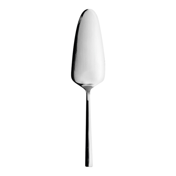 A Sola stainless steel cake server with a white background.